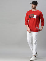 Men Graphic Red Sweatshirt-FC1604-Red