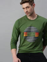 Men Printed Green Sweatshirt-FC1613-Green