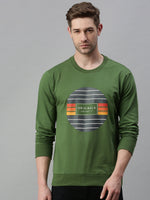 Men Printed Green Sweatshirt-FC1613-Green