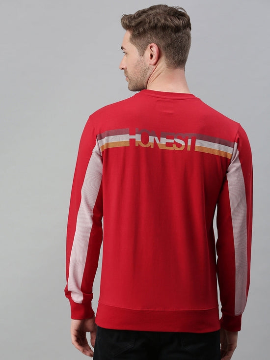 Men Solid Red Sweatshirt-FC1613-Red