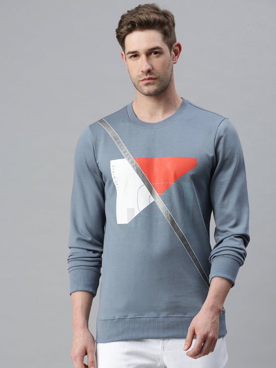 Men Graphic Blue Sweatshirt-FC1617-Blue