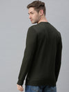 Men Colourblocked Olive Sweatshirt-FC1617-Darkgreen