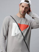 Men Printed Grey Sweatshirt-FC1617-Grey