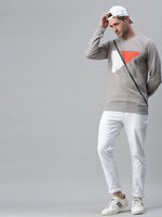 Men Printed Grey Sweatshirt-FC1617-Grey