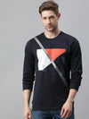 Men Printed Navy Blue Sweatshirt-FC1617-Navy