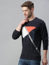 Men Printed Navy Blue Sweatshirt-FC1617-Navy