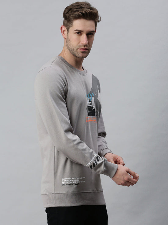 Men Graphic Grey Sweatshirt-FC1622-Grey