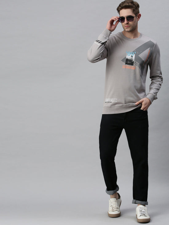 Men Graphic Grey Sweatshirt-FC1622-Grey