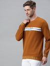 Men Printed Khakhi Sweatshirt-FC1627-Khakhi