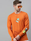 Men Solid Orange Sweatshirt-FC1635-Orange