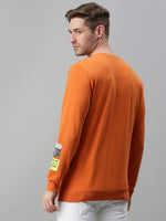 Men Solid Orange Sweatshirt-FC1635-Orange