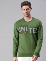 Men Printed Green Sweatshirt-FC1654-Green