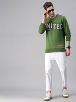 Men Printed Green Sweatshirt-FC1654-Green