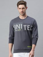 Men Printed Grey Sweatshirt-FC1654-Grey