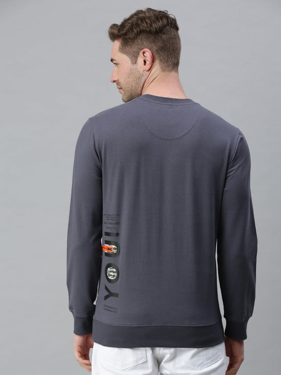 Men Printed Grey Sweatshirt-FC1654-Grey