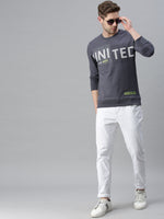 Men Printed Grey Sweatshirt-FC1654-Grey