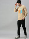 Men Solid Beige Sweatshirt-FC1679-Beige