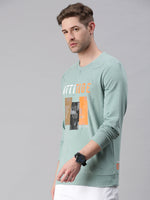 Men Printed Green Sweatshirt-FC1679-Green