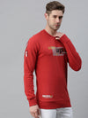 Men Printed Red Sweatshirt-FC1680-Red