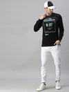 Men Printed Black Sweatshirt-FC1699-Black