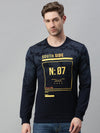 Men Printed Navy Blue Sweatshirt-FC1699-Navy