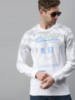 Men Printed White Sweatshirt-FC1699-White