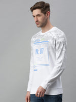 Men Printed White Sweatshirt-FC1699-White