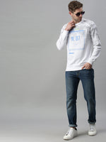 Men Printed White Sweatshirt-FC1699-White