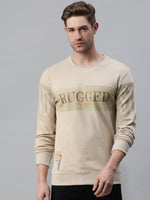 Men Printed Beige Sweatshirt-FC1718-Beige