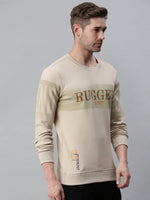 Men Printed Beige Sweatshirt-FC1718-Beige