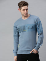 Men Printed Blue Sweatshirt-FC1718-Blue