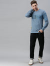 Men Printed Blue Sweatshirt-FC1718-Blue