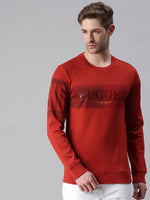 Men Printed Red Sweatshirt-FC1718-Red