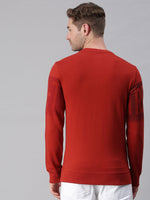 Men Printed Red Sweatshirt-FC1718-Red