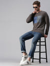 Men Printed Grey Sweatshirt-FC1723-Grey