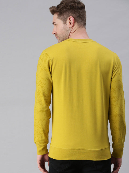 Men Graphic Yellow Sweatshirt-FC1723-Yellow