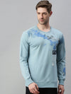 Men Printed Blue Sweatshirt-FC1730-Blue