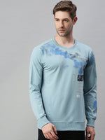 Men Printed Blue Sweatshirt-FC1730-Blue