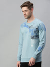 Men Printed Blue Sweatshirt-FC1730-Blue