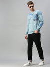 Men Printed Blue Sweatshirt-FC1730-Blue