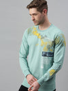 Men Printed Green Sweatshirt-FC1730-Green