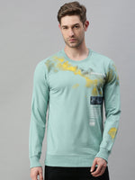 Men Printed Green Sweatshirt-FC1730-Green