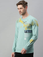 Men Printed Green Sweatshirt-FC1730-Green