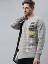 Men Striped Grey Sweatshirt-FC1741-Grey