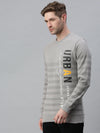 Men Striped Grey Sweatshirt-FC1741-Grey