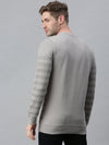 Men Striped Grey Sweatshirt-FC1741-Grey