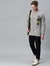 Men Striped Grey Sweatshirt-FC1741-Grey