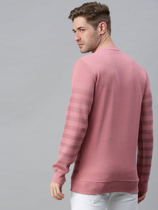 Men Printed Pink Sweatshirt-FC1741-Pink