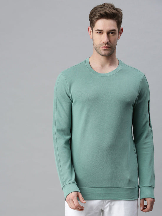 Men Printed Green Sweatshirt-FC1745-Green