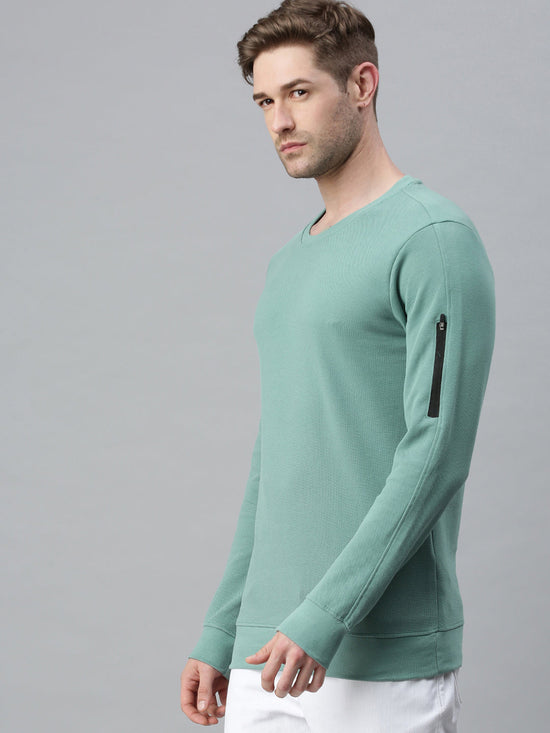 Men Printed Green Sweatshirt-FC1745-Green